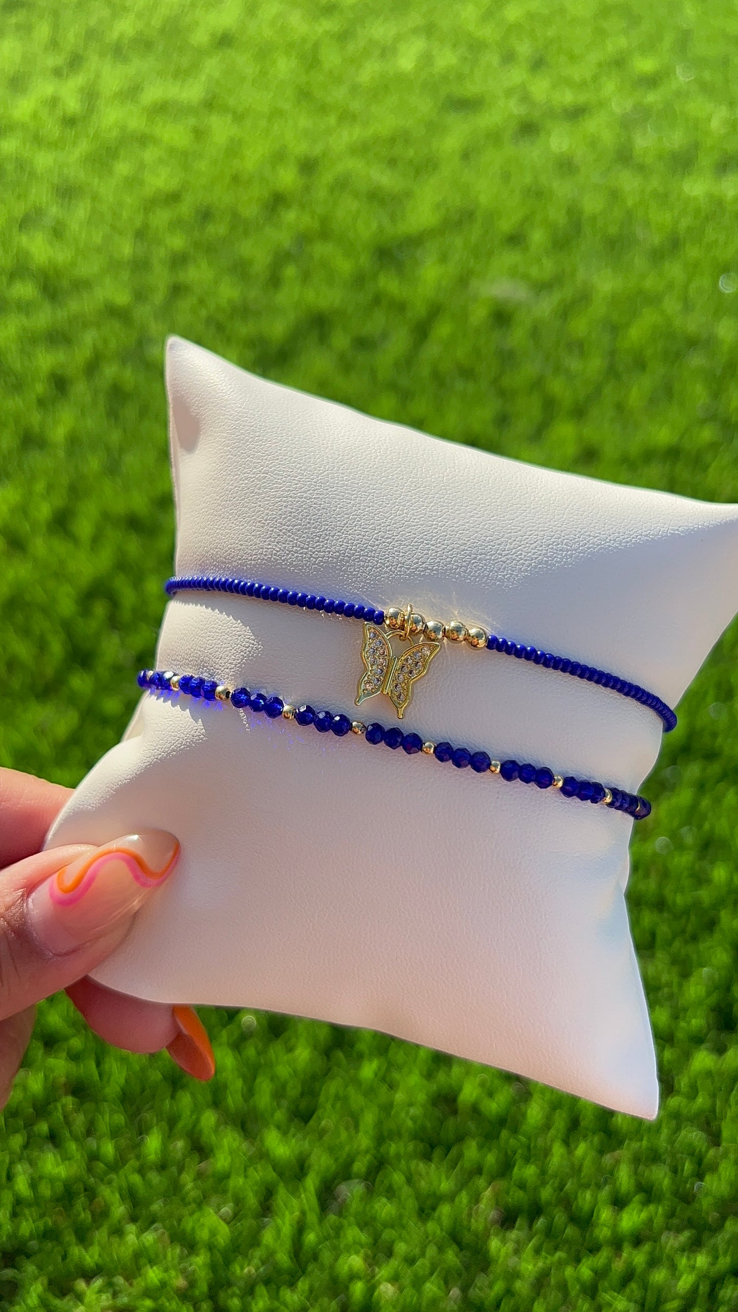 Blue Butterfly Bracelet Set