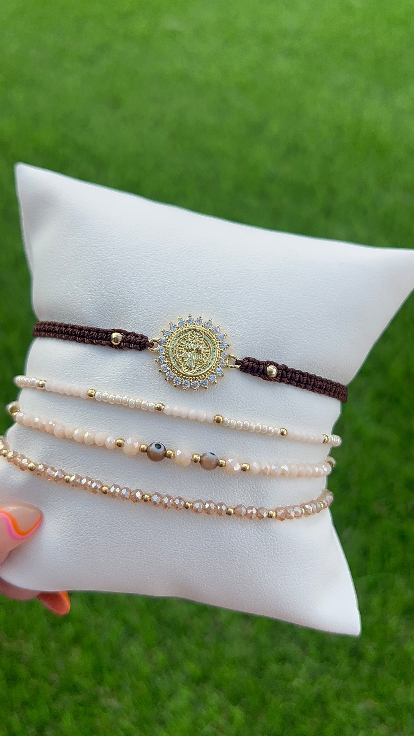 San Benito Evil Eye Brown Bracelet Set